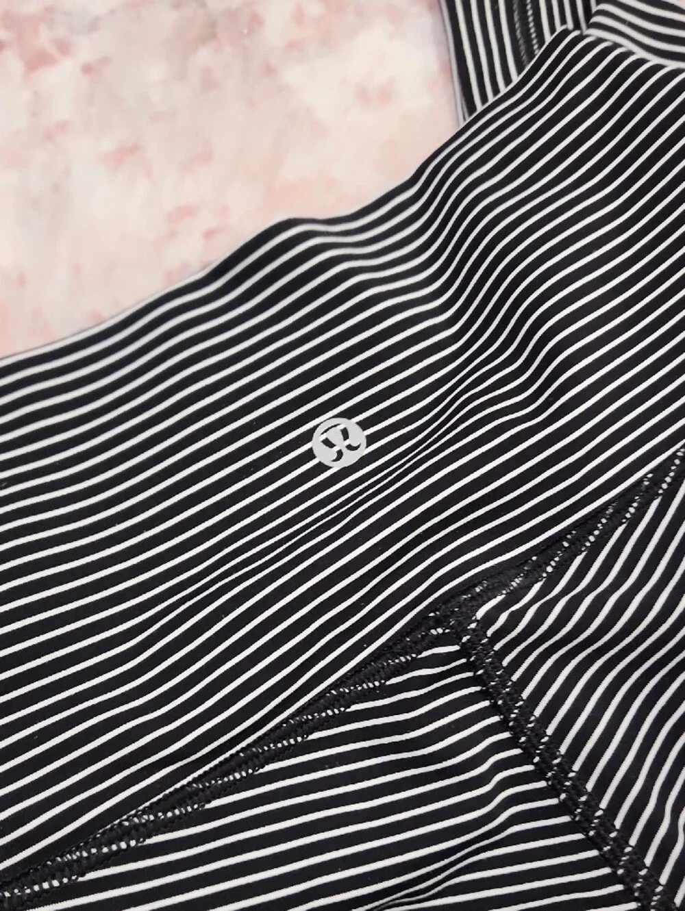 Lululemon Wunder Under High Rise Tight Hype Stripe Black White Leggings Size 8